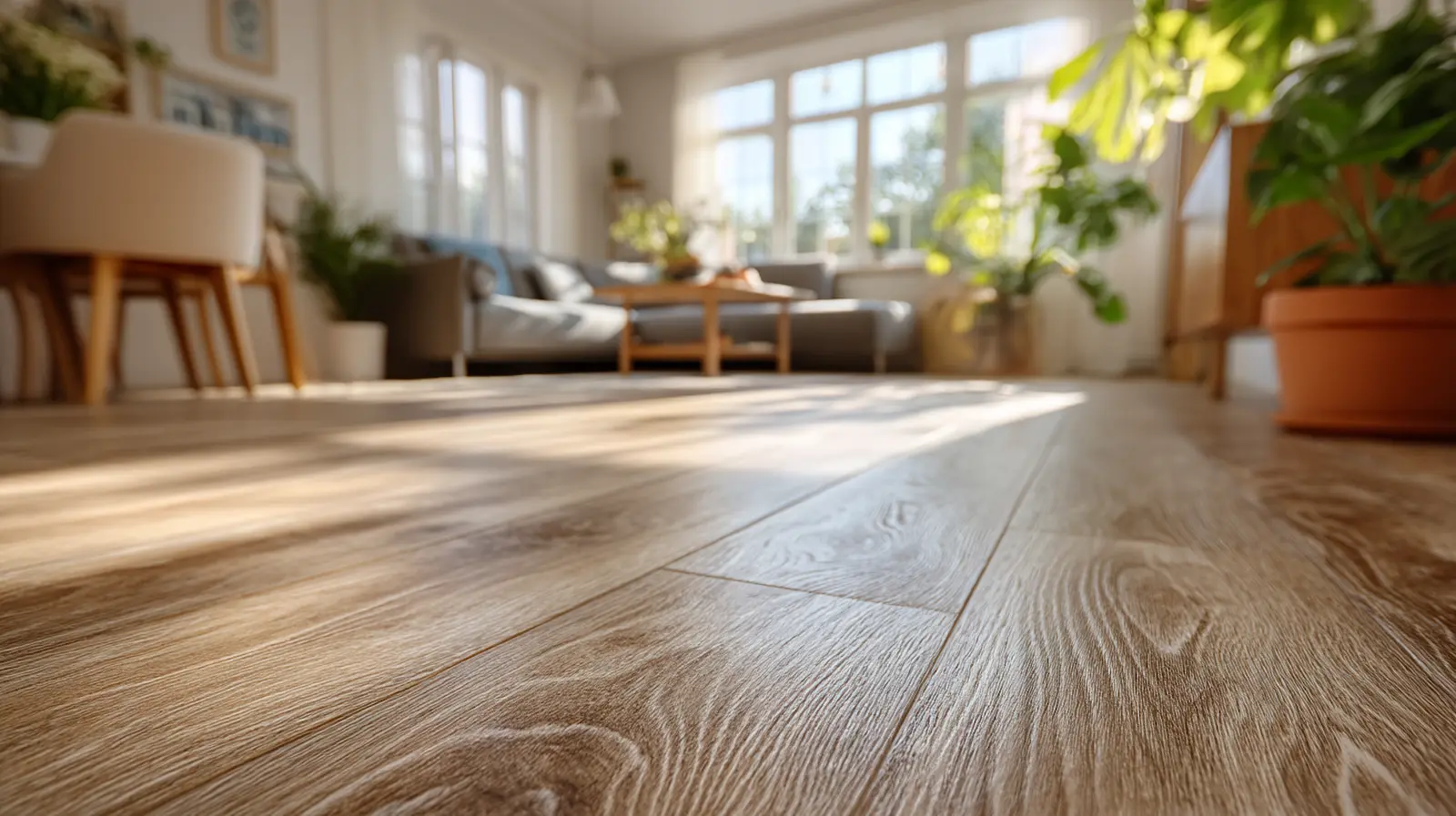 Matte laminate flooring with flush seams and consistent plank alignment - final result by ONIITO in New York