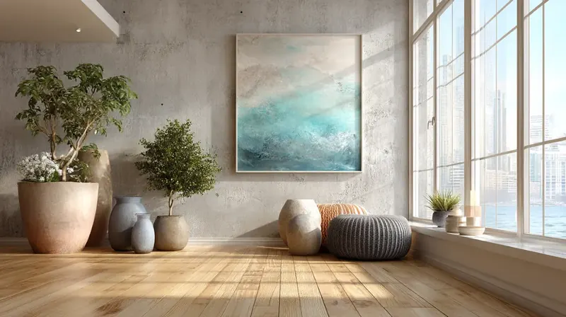Painted plaster wall and finished floor in a bright apartment with tall windows