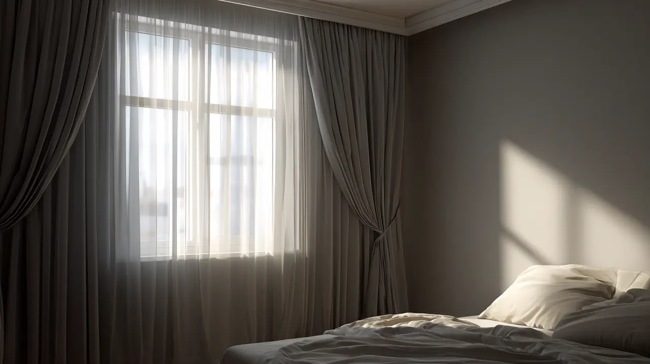 Blackout matte curtains with tight returns and minimal light gaps — final result in NYC bedroom